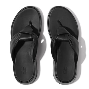 Fitflop F-Mode Soft Leather Knot Toe-Post Black