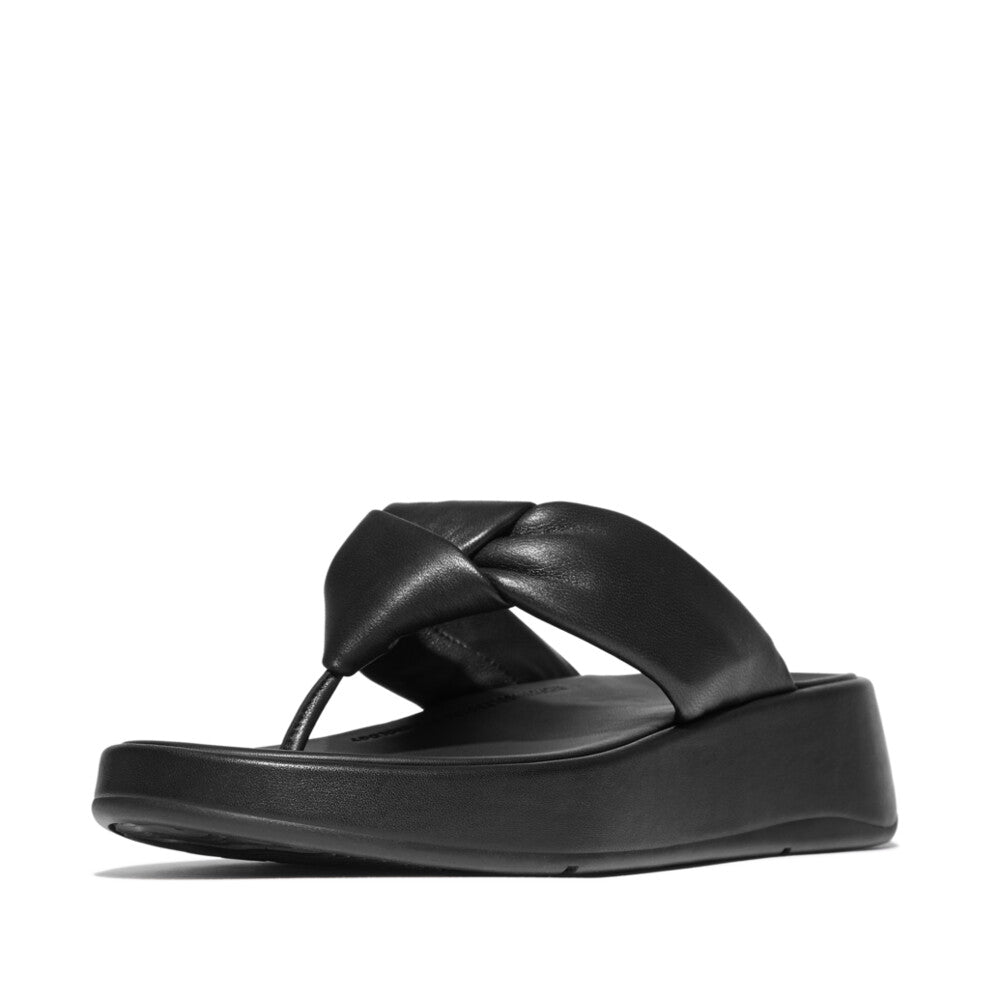 Fitflop F-Mode Soft Leather Knot Toe-Post Black